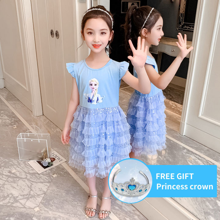 Váy Trẻ Em Aisamfe, Váy Công Chúa Elsa 2 Băng Giá Váy Cupcake Đầm ...