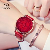 Guou Brand Watch 8182 นาฬิกาข้อมือควอตซ์ ประดับเพชรเทียม กันน้ํา ระดับไฮเอนด์ สําหรับผู้หญิง