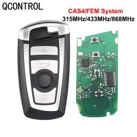 QCONTROL กุญแจศิลปะรถยนต์สำหรับ BMW 1 3 5 7ชุดระบบ CAS4 FEM สัญญาณเตือนภัยรถยนต์ Keyless Fob 315 433 868Mhz