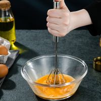 Egg Whisk Stainless Steel Hand Push Whisk Blender for Home - Versatile Tool for Egg Beater Milk Frother Hand Push Mixer Stirr