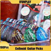 100pcs Alice Cellouid ABS Guitar Picks Acoustic Electric Guitar Picks Plectrums Guitar Accessory 0.46/0.71/0.81mm Multi Color