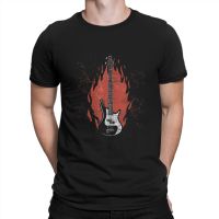 Bass Guitar Rock Music Creative Tshirt For Men On Fire Grunge Classic Round Collar Basic T Shirt Hip Hop Birthday Gifts 【Size S-4XL-5XL-6XL】