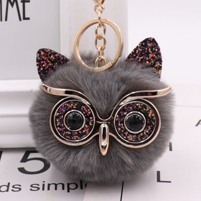 Multicolor Owl Plush Keychain Imitation Rabbit Fur Ball Bag Pendant Fur Car Pendant Lady Shoulder Bag Owl Pendant Key Ring