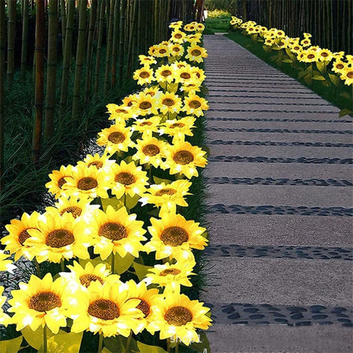 waterproof-flowers-led-lighting-pathway-backyard-sunflowers-outdoor-solar-lights
