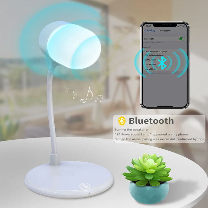 Modern Desk Lamp with Bluetooth Speaker LED Table Lamp Bedside Light