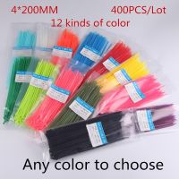 High Quality 400Pcs 4X200MM Self-Locking Colorful Factory Standard Self-locking Plastic Nylon Cable Ties Wire Zip Tie