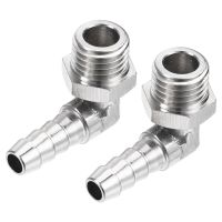 Uxcell Nickel plated Copper Hose Barb Fitting Elbow 6mm Barbed M12x1.5 Male Thread Right Angle Pipe Connector Pack of 2