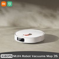 หุ่นยนต์ดูดฝุ่น XIAOMI MIJIA ไม้ถูพื้น3S สำหรับทำความสะอาดกวาดฝุ่งผงในบ้าน4000PA Cyclone ดูดไม้ถูพื้นสแกนวางแผนอย่างชาญฉลาดแอป