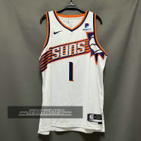 【High Quality】2023-24 Mens New Original NBA Phoenix Suns #1 Devin Booker Jersey Association Edition White Swingman Heat-pressed