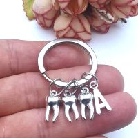 【DT】A-Z Alphabet Handmade Teeth Keychain Dentist Graduation Gift Keychain Handmade Jewelry hot