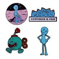 hot【DT】 Existence Is Pain Mr. Meeseeks Enamel Pin collection Rick Brooch Classic Science Cartoon Creatures Badge