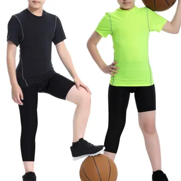 Kids Boy Skin Tight Compression Skin Leggings Base Layer Sports Shorts Long  Pant