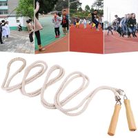 ♈ 3/5/7/10m Thick Rope Electroplated Spring Group Skipping Rope Anti-slip Wooden Handles School Collective Long Jump Rope Sports E