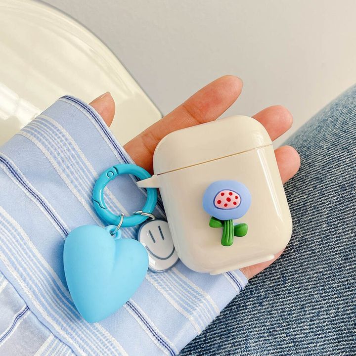 3d-หัวใจรักเคสอุปกรณ์เสริมหูฟังซิลิโคนน่ารักสำหรับ-airpods-pro-2-3อากาศเคสซองใส่เอียร์พอดพวงกุญแจรูปรอยยิ้มสุดสร้างสรรค์