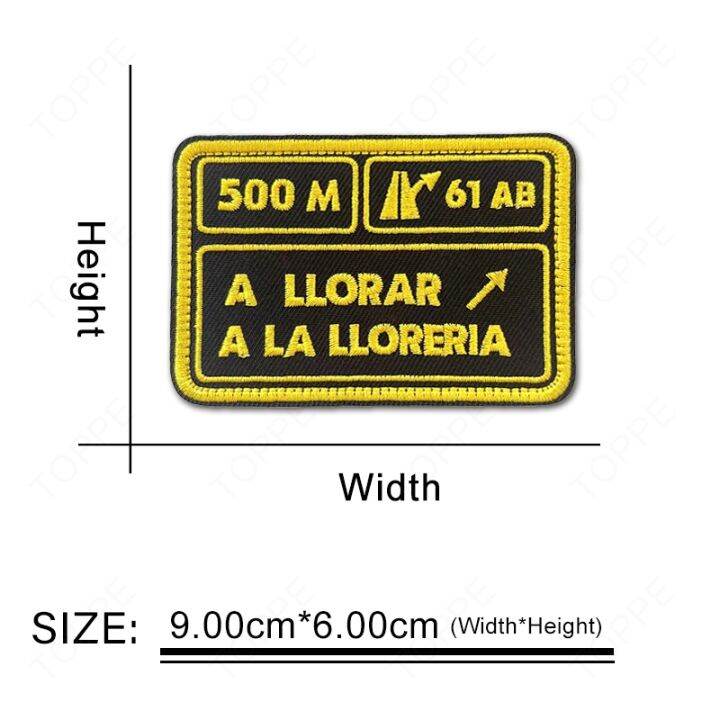 yf-500m-a-llorar-la-lloreria-embroidered-patches-with-hook-spain-fag-spanish-military-badge-applique-high-quality