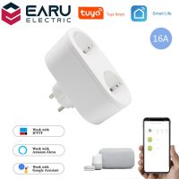 2  In 1 TUYA 16A EU Smart Wifi Power Plug Energy Monitor Timer Smart House Wifi Wireless Dual Socket Outlet Alexa Google Home Ratchets Sockets