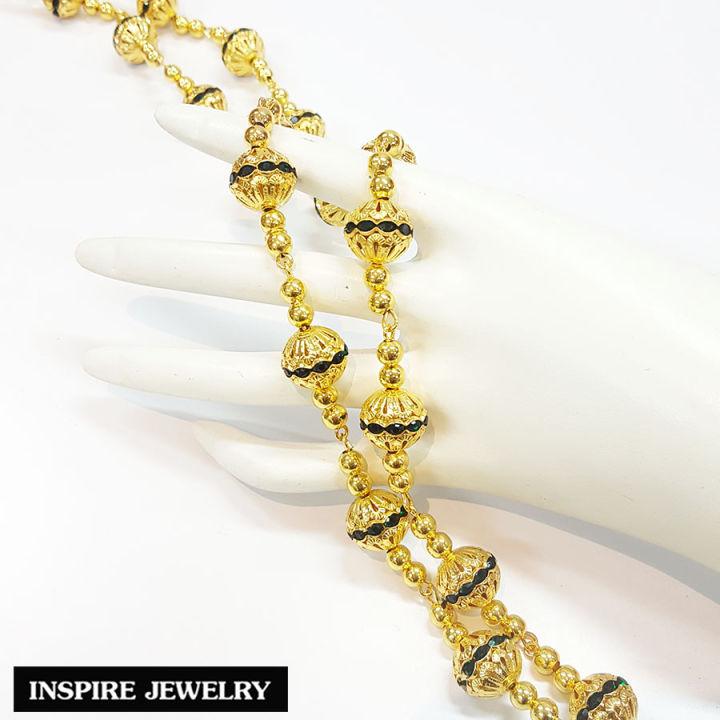 inspire-jewelry-สร้อยสังวาลย์-แบบโบราณ-สีทอง-ประดับคริสตรัล-สวยหรู-สำหรับชุดไทย-และไทยประยุกต์