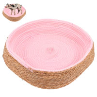 Pet Round Basket Dog Basket Bed 17.7x17.7x3.9in for Cat/Dog/Pet for Sleep