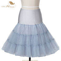 SISHION R Boneless ผู้หญิงสีทึบพัฟ Tutu กระโปรง Vintage ticoat Swing Ball Gown Rockabilly Underskirt สำหรับงานแต่งงาน134