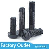 50Pcs M2 M3 M4 Metrik Threaded Hitam Putih Nilon Plastik Phillips Pan Kepala Bulat Baut Sekrup Panjang 5mm-25Mm