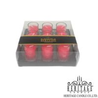 เทียนหอม Scented Candle Mini Glass Candle เทียนแก้วมินิ สีสวยๆ หอมๆ กลิ่นสตรอเบอร์รี่ (Pack แก้ว 9 ใบ/กล่อง) (ราคาพิเศษ 1 กล่อง ราคา 350 บาท)