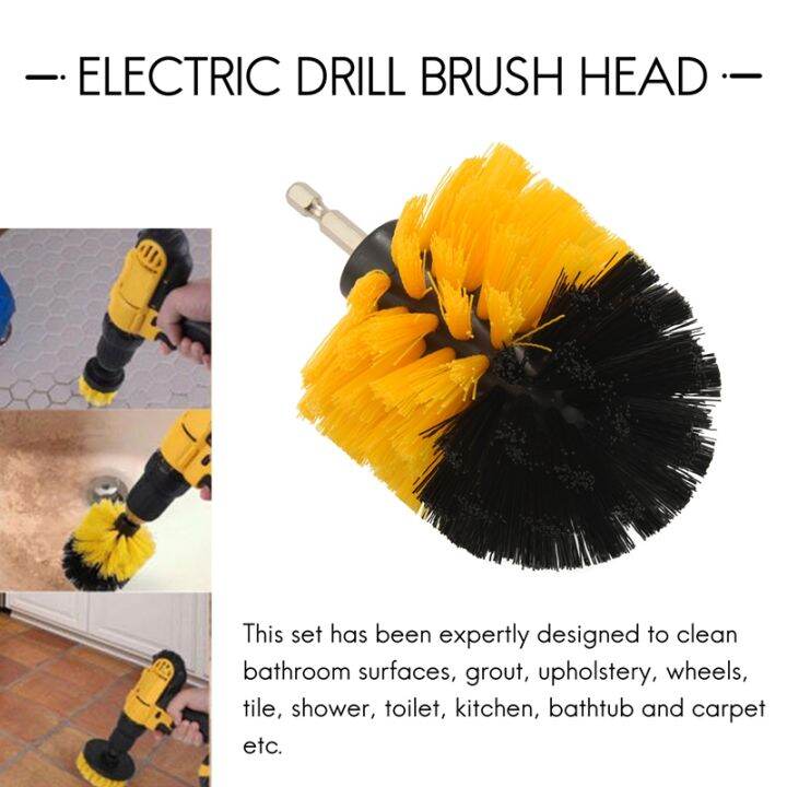 4pcs-combinate-drill-brush-power-scrubbing-brush-drill-spin-scrubber-electric-cleaning-brush-fixing-for-car-bathroom-wooden-floor-laundry-room-cleaning