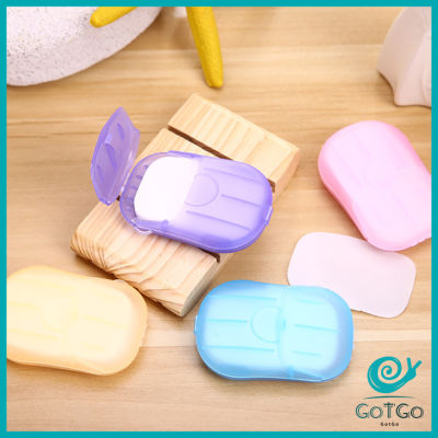 GotGo สบู่เเผ่น แบบพกพา หอมกลิ่นกุหลาบ Paper soap มีสินค้าพร้อมส่ง