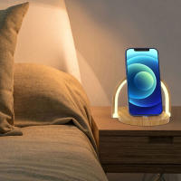 15W QI Phone Wireless Charger Touch Control Night Light Phone Charging Holder Desk Lamp Fast Charging For Samsung