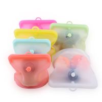 Silicone Food Bag Zero Waste Ziplock Fresh Sealed Bags Reusable Snack Bag Vegetable Fruits Sandwich Bag Food Storage Container