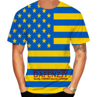 2023 New2023ผู้ชายเสื้อยืดอเมริกายูเครนธง3d พิมพ์เสื้อยืดชายแขนสั้นเสื้อยืดฤดูร้อนสบายๆ Tee แฟชั่น Camisetas