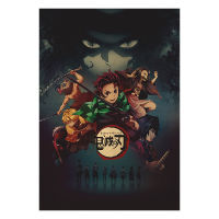 【B083】Ghost Killing Blade A Retro Kraft Paper Poster Bar Cafe Decorative Painting