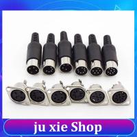 JuXie store DIN Connector 3 4 5 6 7 8 Pin Core Male Female Power Plug Plastic Handle Mount Socket Hulled Panel Chassis Soldering