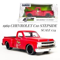 โมเดลรถเหล็ก เชฟโรเลต​ 1969 CHEVROLET​ C10​ STEPSIDE  Scale 1:24  ยี่ห้อ JADA กระบะเชฟโบราณ CHEV C10