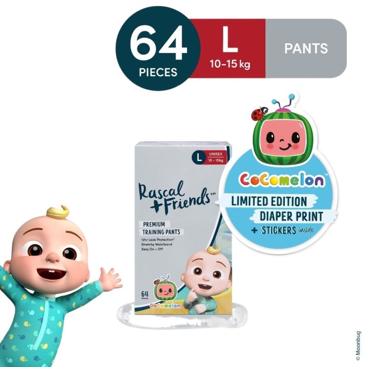 Rascal + Friends Premium Diapers Extra Large 44pcs