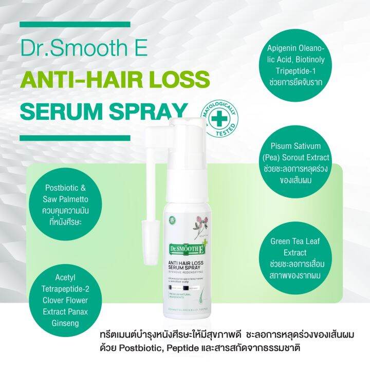 smooth-e-anti-hair-loss-trial-set-เซตทดลอง-หยุดผมร่วง-รักษาผมมัน-บำรุงหนังศีรษะ-shampoo-100ml-conditioner-100ml-spray-20ml