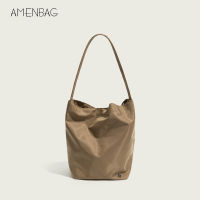 Idle Style Vintage Nylon Cloth Bucket Bag 2023 New Easy Matching Tote Bag Large Capacity Single Shoulder Student Class Bag