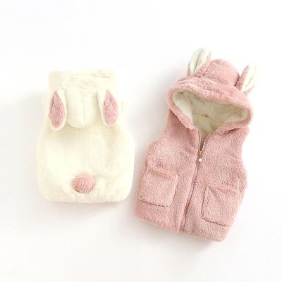 （Good baby store） 0 4 Yrs Baby Girls Vest Coat Cute Rabbit Fashion Baby Jacket For Girls Hooded Waistcoat Autumn Newborn Outwear Children Clothing