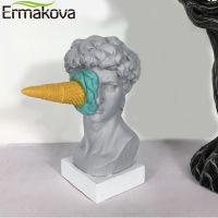 Ice Cream David Statue Home Decoration Head Bust Statue Sculpture Resin Mini Modern Abstract Art Sketch Desktop Ornaments Gifts