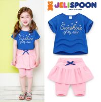 [JELISPOON] เสื้อยืดSunshine + เลกกิ้งกระโปรงสุดน่ารัก [Korea brand] T-shirt + Pants Set / สไตล์ NO. JTPGSE37