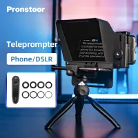 Pronstoor โทรศัพท์และ DSLR บันทึก Teleprompter Mini Teleprompter บันทึกข้อมูลแบบพกพาบันทึกวิดีโอ Teleprompter