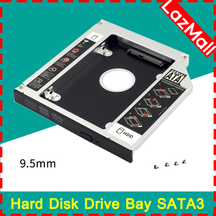 Optical Disc Drive adapter caddy ODD CD DVD to SATA Hard Drive HDD 2.5 for  Laptop 9.5mm - Cablematic