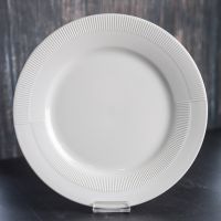 จานกลมเซรามิค 9-10 นิ้ว ขอบขาวด้าน จานข้าว เซรามิก Porcelain