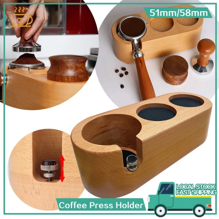 Coffee Centre Coffee Tamper Holder Espresso Latte Tamping Base Wood Mat ...