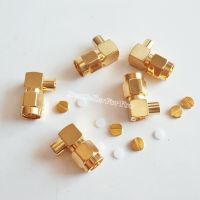 10Pcs SMA male plug right angle solder 0.141" RG402 RF connector Golden New Electrical Connectors