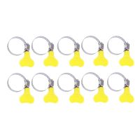 10pcs/lot 3-19mm/16-25mm/19-29mm Type Hose Clamps With handlePlastic Metal Hose Clamp Hoop Pipe Clips