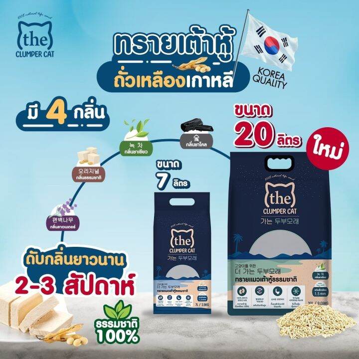 ส่งฟรี-ทรายแมวเต้าหู้-7-ลิตรขนาด-2-8-kg-ทรายแมวเกรดพรีเมี่ยม-ทรายแมว-the-clumper-cat-ทรายแมวธรรมชาติ