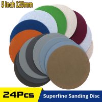 ✤ 24PCS 5 Inch Flocking Waterproof Sandpaper 800 to 10000 Grits Self-adhesive Wet Dry Sanding Disc 125mm for Sanding Polishing