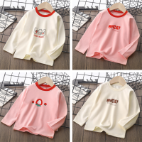 TINGQI Infant Baby Kids Long Sleeves Autumn T-shirt Light Color Soft Cotton Comfortable Girls Boys Tees Tshirt Tops Home Casual Wear For 0-7 Years