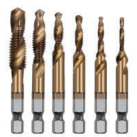 Cobalt Plated Hex Shank HSS Metric Thread Tap Drill Bits Screw Machine Compound Tap M3 M4 M5 M6 M8 M10 Hand Tools Tap Drill Bits