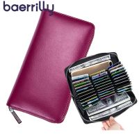 Women RFID Blocking Wallet Genuine Leather Anti Theft 36 Card Holders Women Wallets With Phone Case Clutch Bags Coin Purse Girl